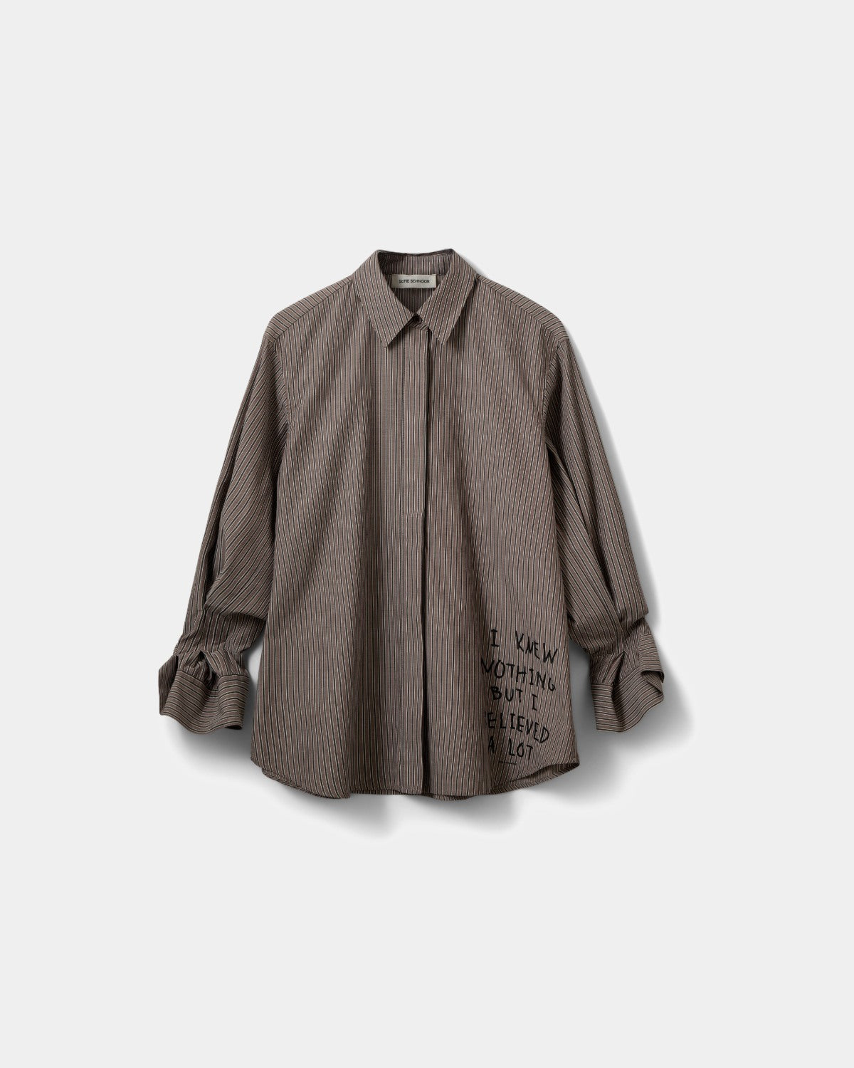 ABBYSW shirt in Brown Striped | Shirts for women | SOFIE SCHNOOR