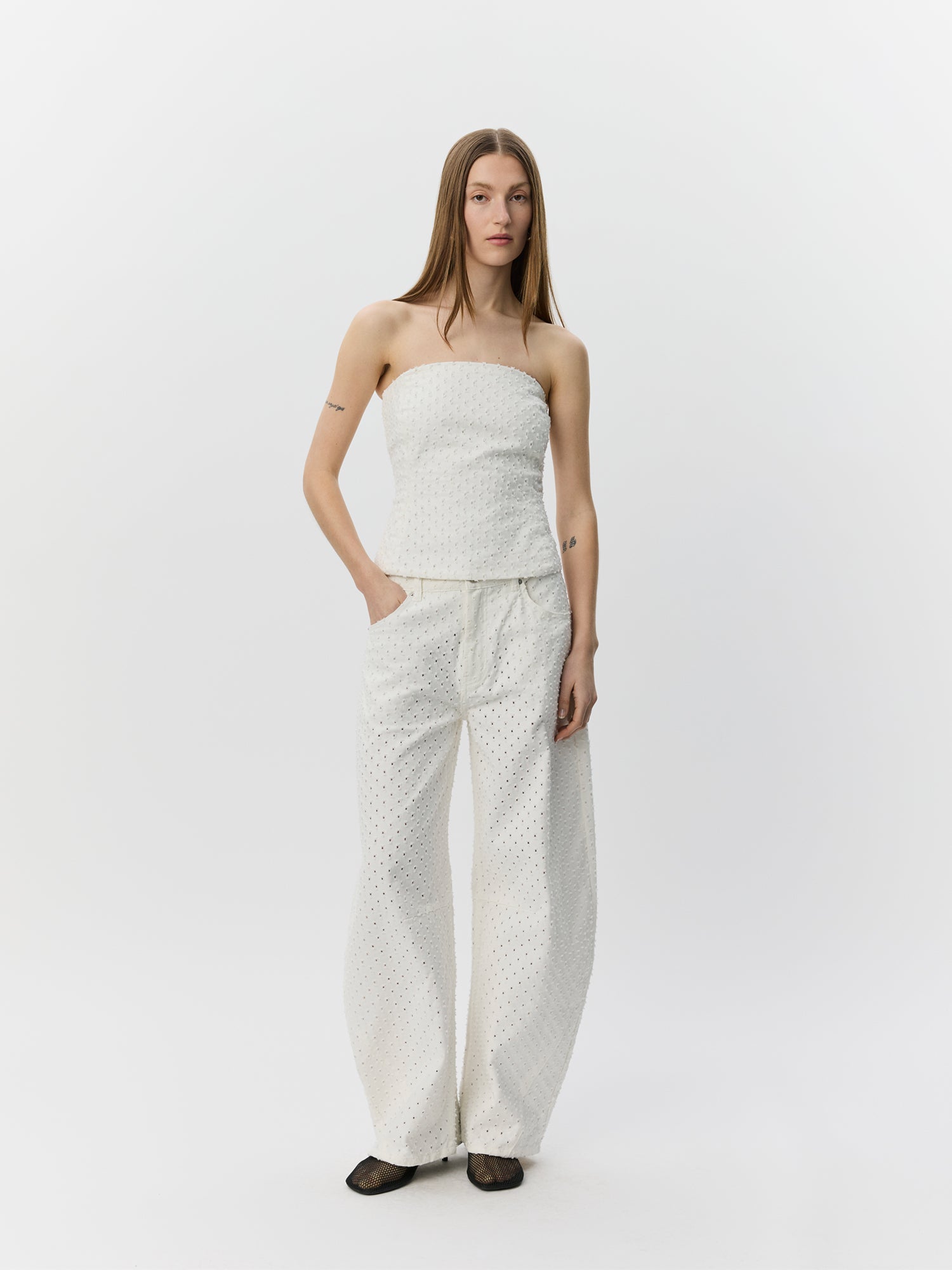 Sofie Schnoor WOMEN AVASW KORSET DENIM TOP Top 0101 Off white