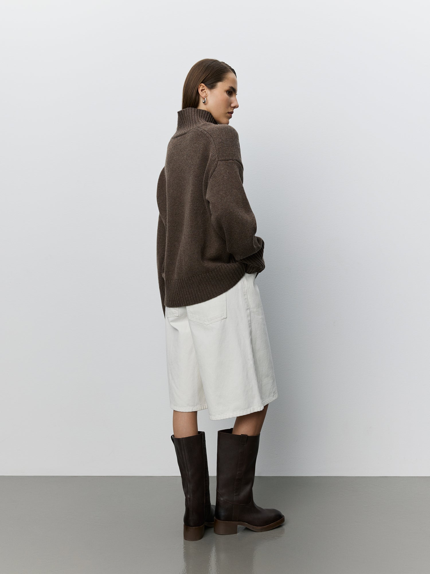 Sofie Schnoor WOMEN BRONWENSW FUNNEL NECK KNIT SWEATER Sweater 7025 Dark brown