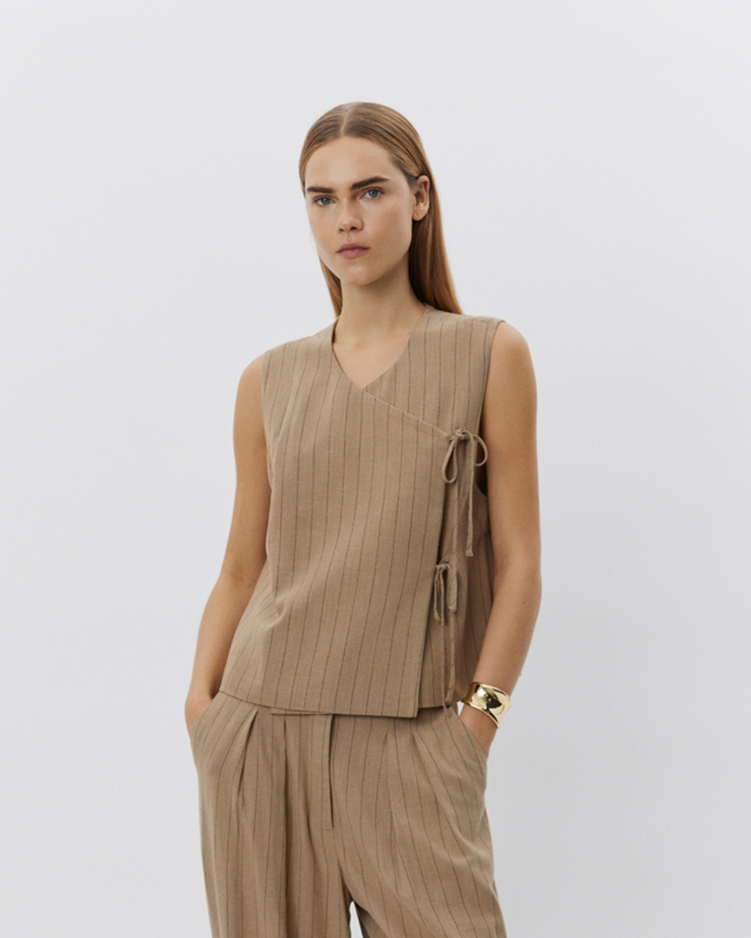 Sofie Schnoor WOMEN CAILINSW VEST Vest 7118 Light Brown Striped