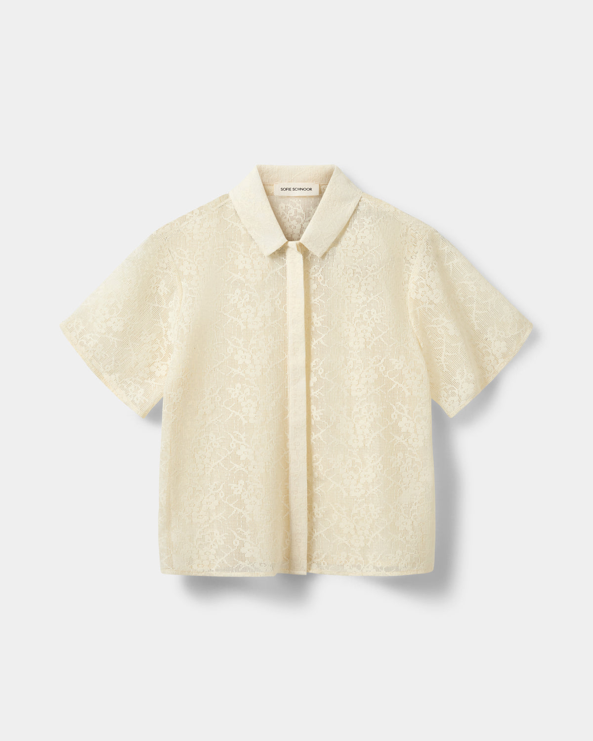 Sofie Schnoor WOMEN CARMELASW CROCHET BLONDE SKJORTE T-shirt 0159 Cream White