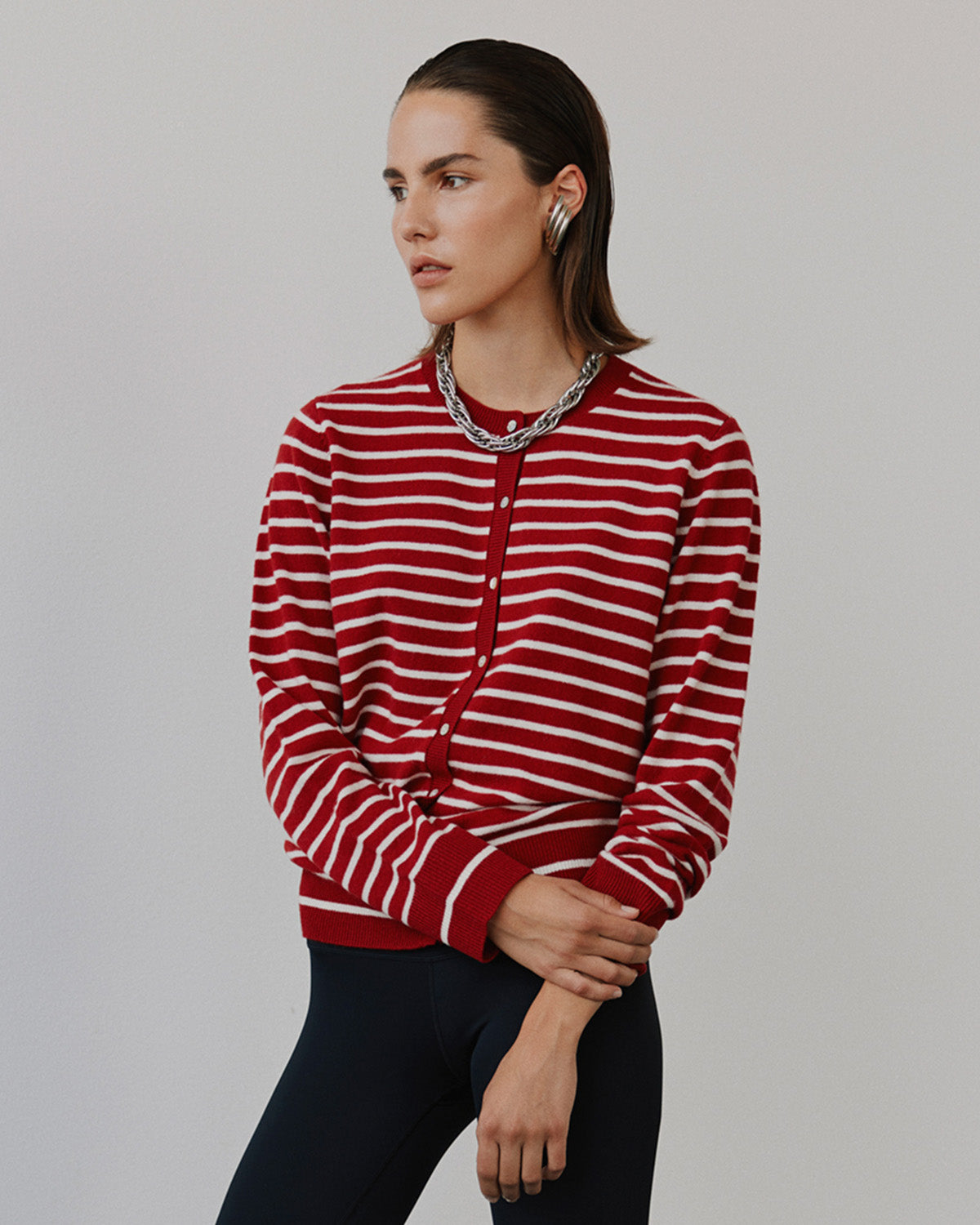 CISSESW STRIPE CARDIGAN Cardigan - 4139 Red Striped | Sofie Schnoor