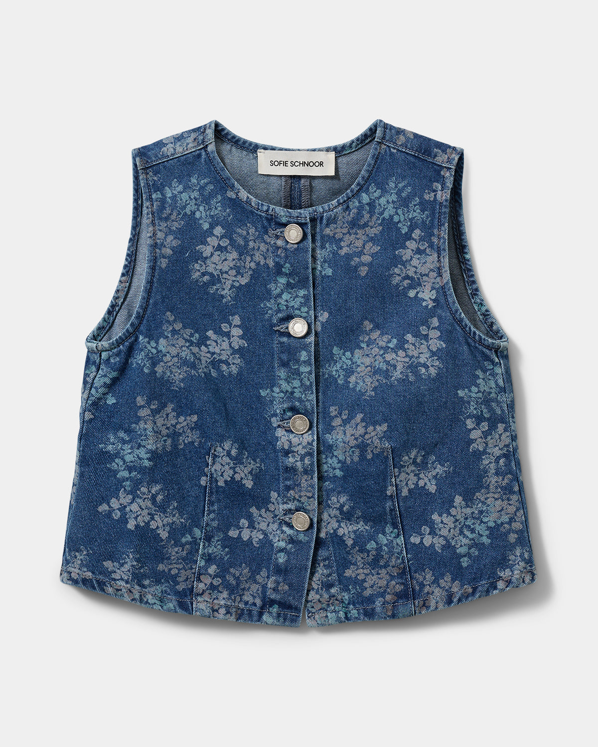 Sofie Schnoor YOUNG CarlaSY Vest Vest 9121 AOP Flower Blue
