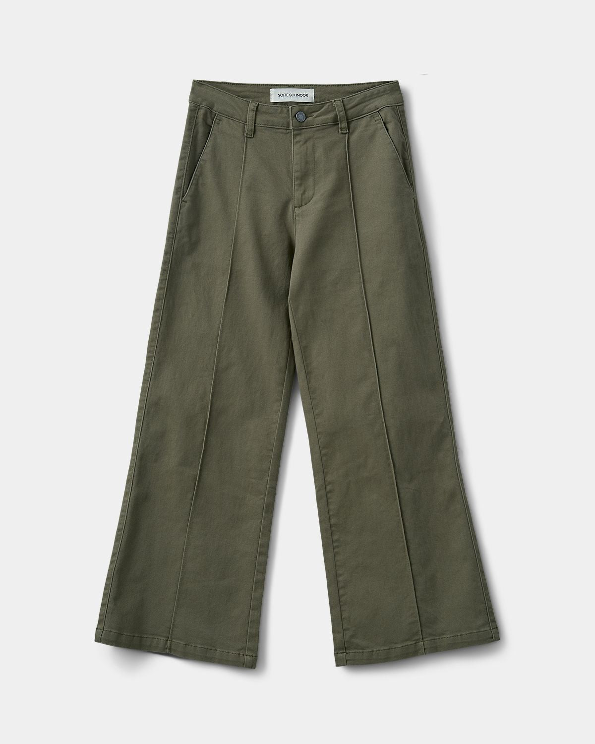 Sofie Schnoor YOUNG IZZASY MID WAIST TROUSERS Trousers 3093 Green Olive