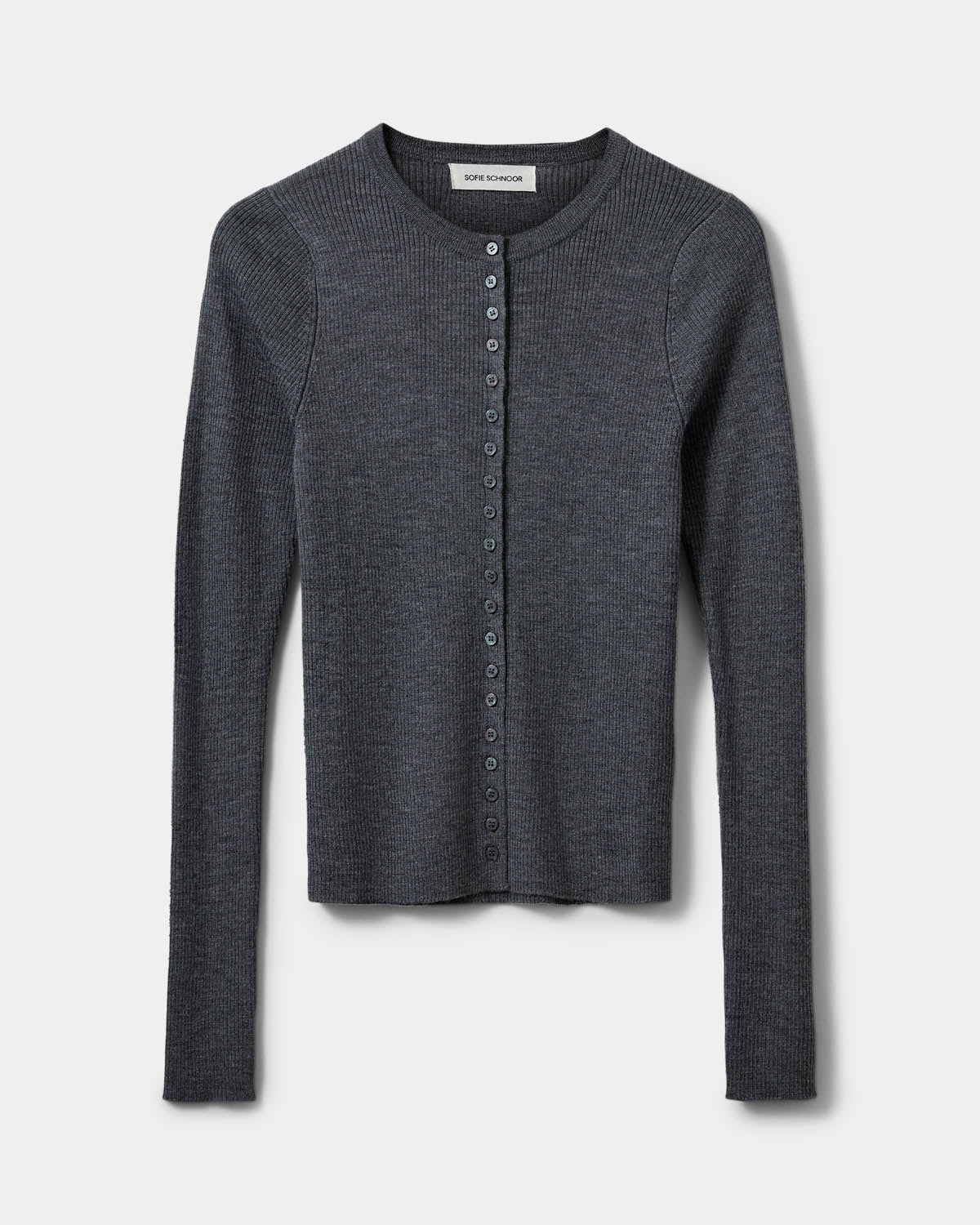 Sofie Schnoor WOMEN JULESSW STRIK CARDIGAN Cardigan 8011 Dark grey melange