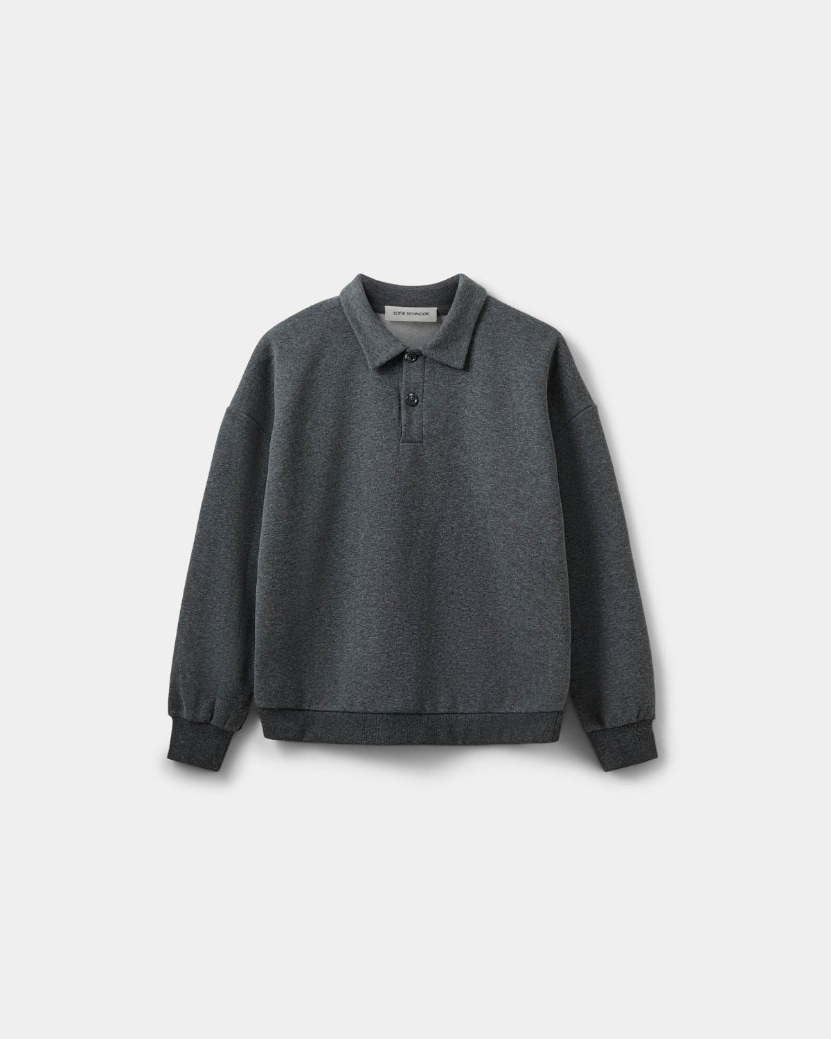 Sofie Schnoor WOMEN LUMESW POLO SWEATSHIRT T-shirt lang ærmet 8011 Dark grey melange
