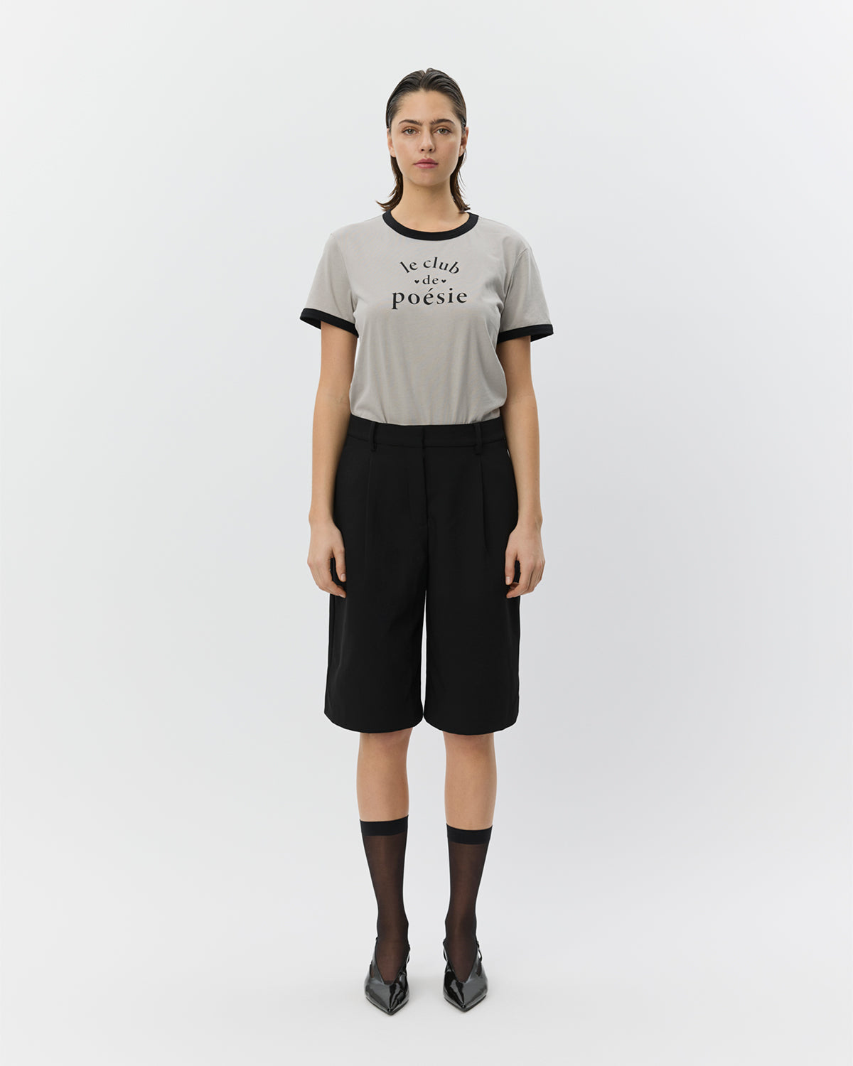 Sofie Schnoor WOMEN MAGGIESW KONTRAST KANT T-SHIRT T-shirt 8021 Dark grey