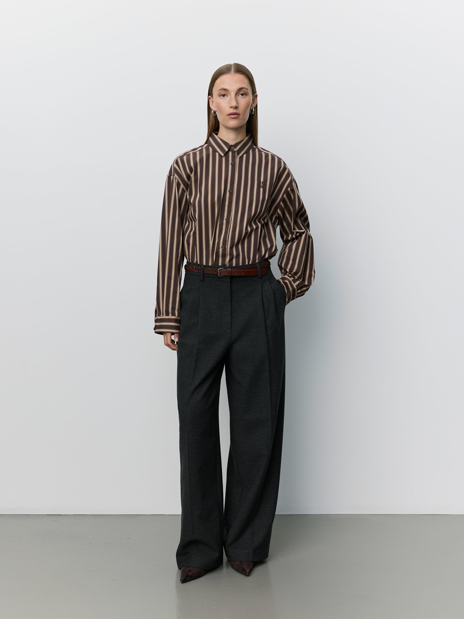 Sofie Schnoor WOMEN MERCYSW OVERSIZED SKJORTE Skjorte 7113 Brown Striped