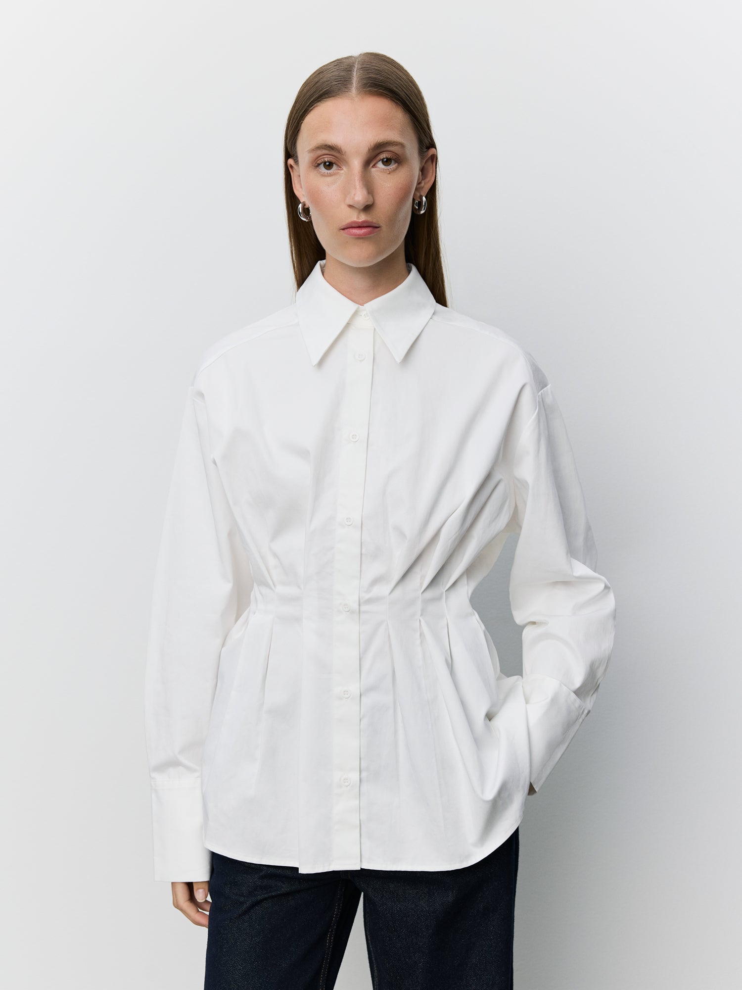 Sofie Schnoor WOMEN MIKRASW FITTED SKJORTE MED LÆG Skjorte 0101 Off white