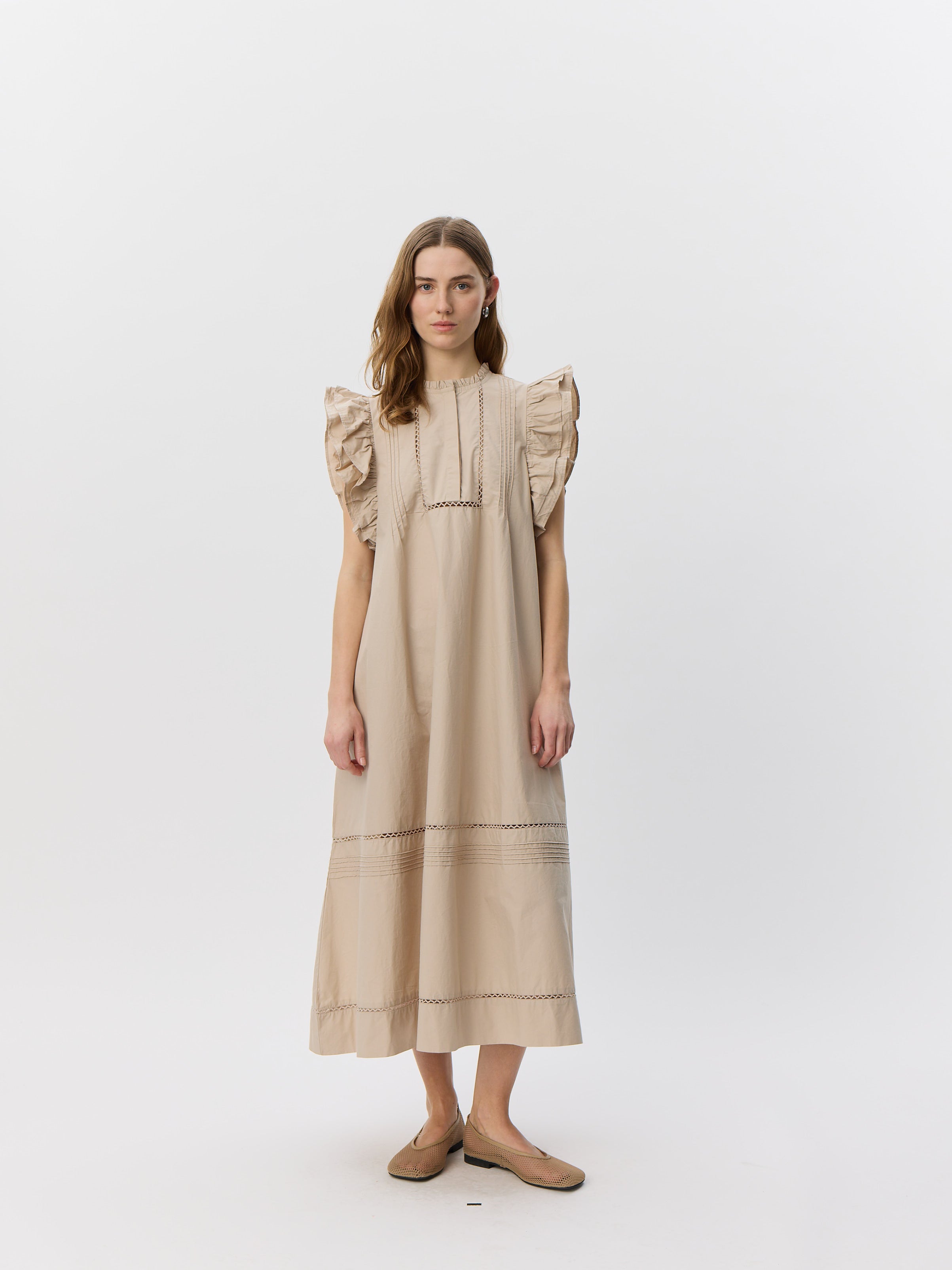 Sofie Schnoor WOMEN OTANIASW FRILL BOMULDSKJOLE Kjole 8058 Feather Gray