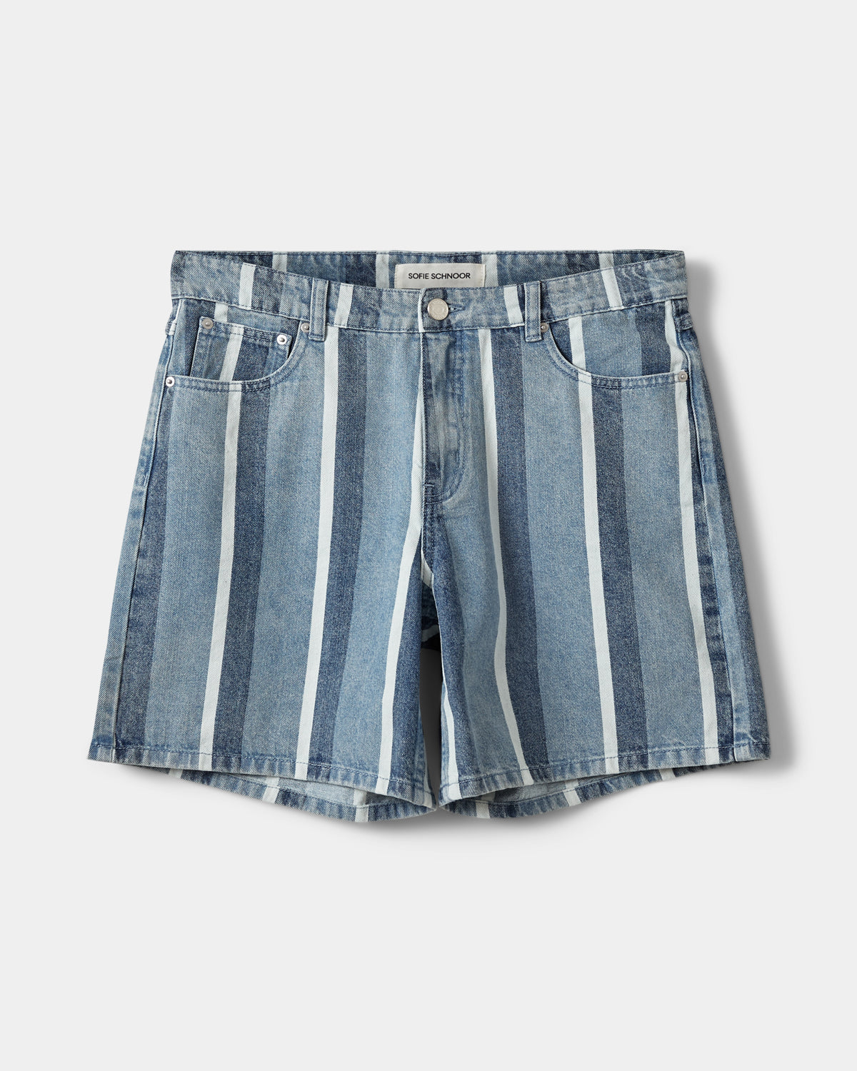 Sofie Schnoor WOMEN OZILASW STRIPET DENIM SHORTS Shorts 5123 Blue denim Stripe