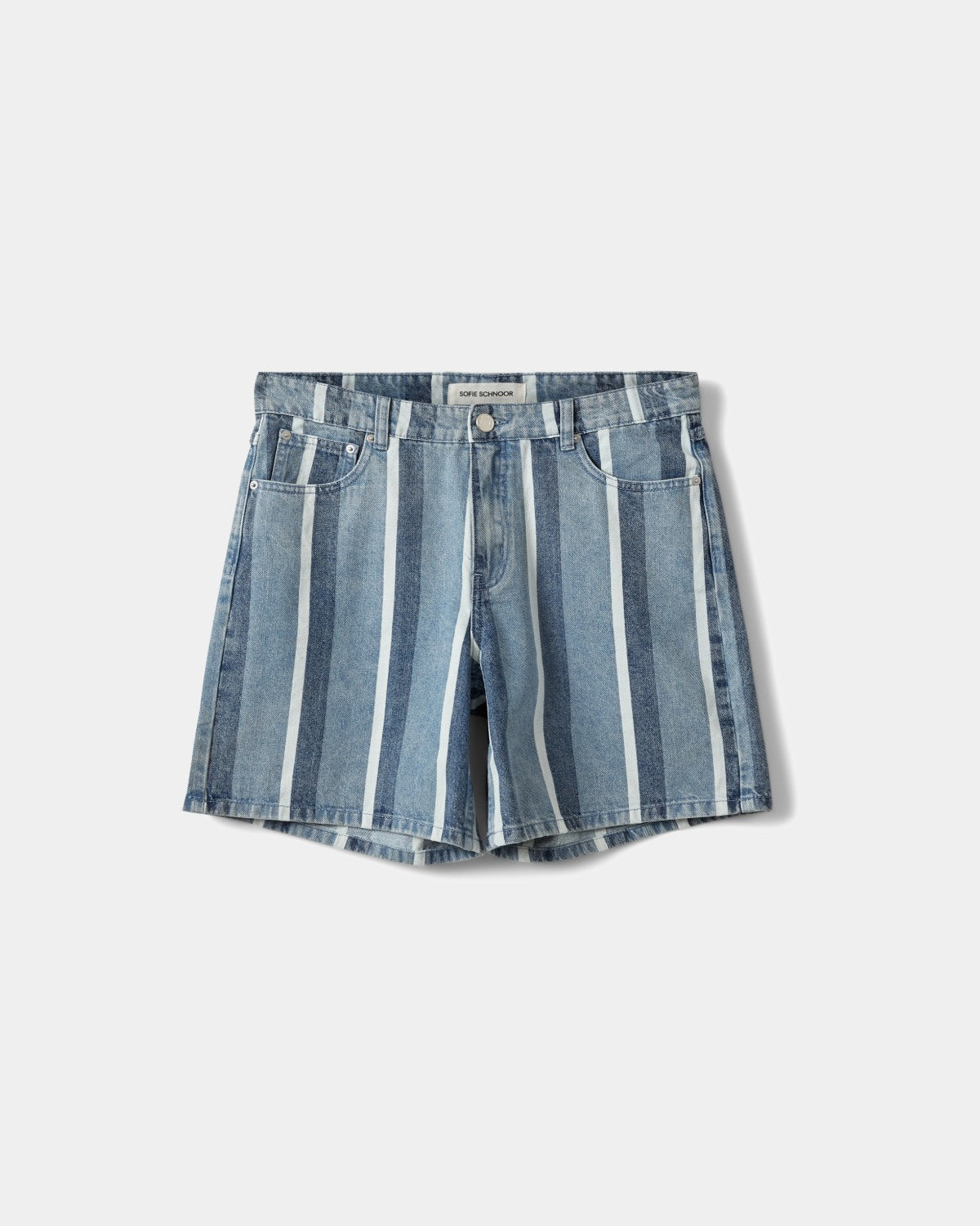 Sofie Schnoor WOMEN OZILASW STRIPET DENIM SHORTS Shorts 5123 Blue denim Stripe