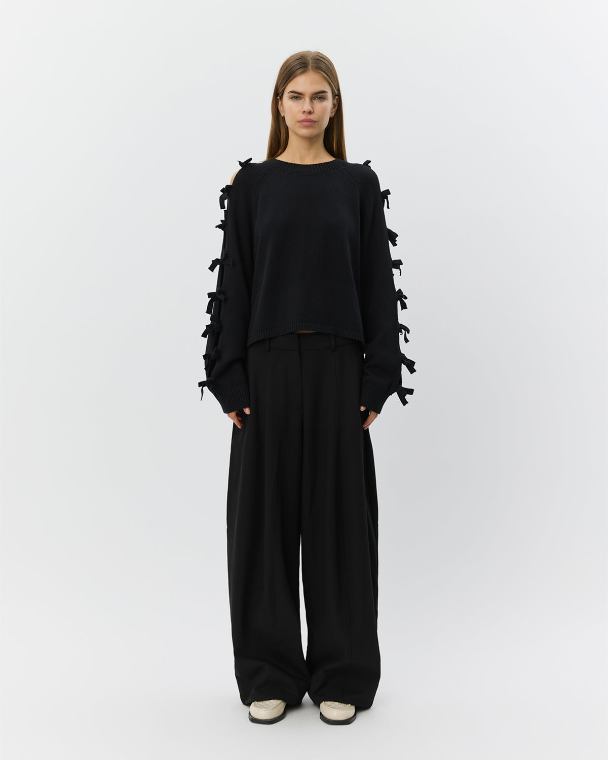 Sofie Schnoor WOMEN PERMELISW SLØJFE STRIK SWEATER Strik 1000 Black