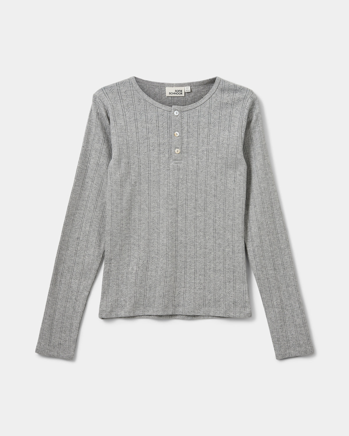 Sofie Schnoor YOUNG PETRICIASY POIENTELLE T-SHIRT LANGÆRMET T-shirt lang ærmet 8000 Grey mel