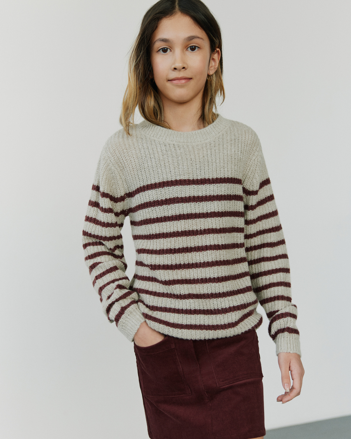 Sofie Schnoor YOUNG POLLYSY STRIK Strik 4164 Plum stripe