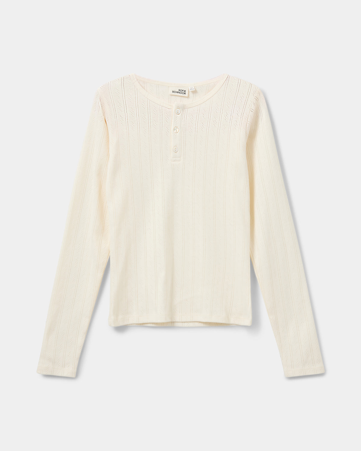 Sofie Schnoor YOUNG PETRICIASY POINTELLE LONGSLEEVE TEE T-shirt Long Sleeve 0109 Off White