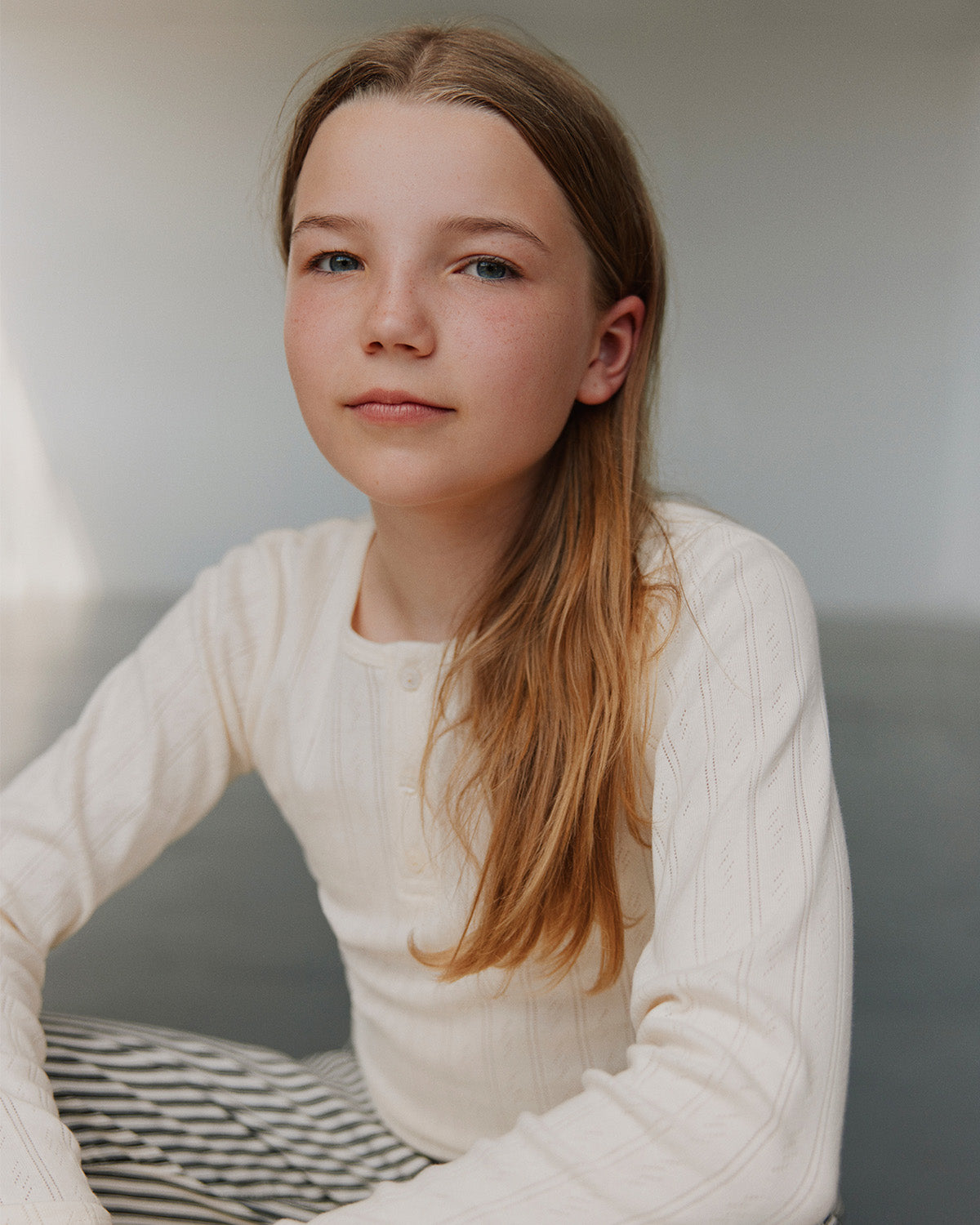 Sofie Schnoor YOUNG PETRICIASY POINTELLE LONGSLEEVE TEE T-shirt Long Sleeve 0109 Off White