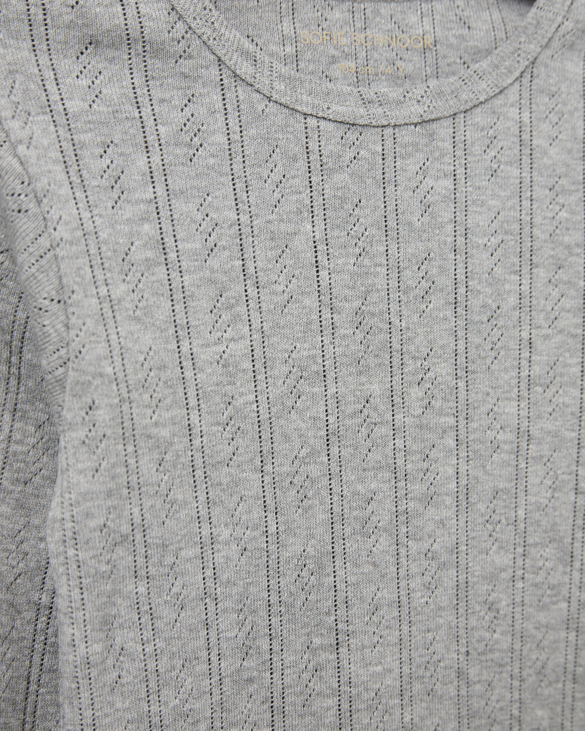 Sofie Schnoor KIDS PETRICIASY POINTELLE LONGSLEEVE TEE T-shirt Long Sleeve 8000 Grey mel