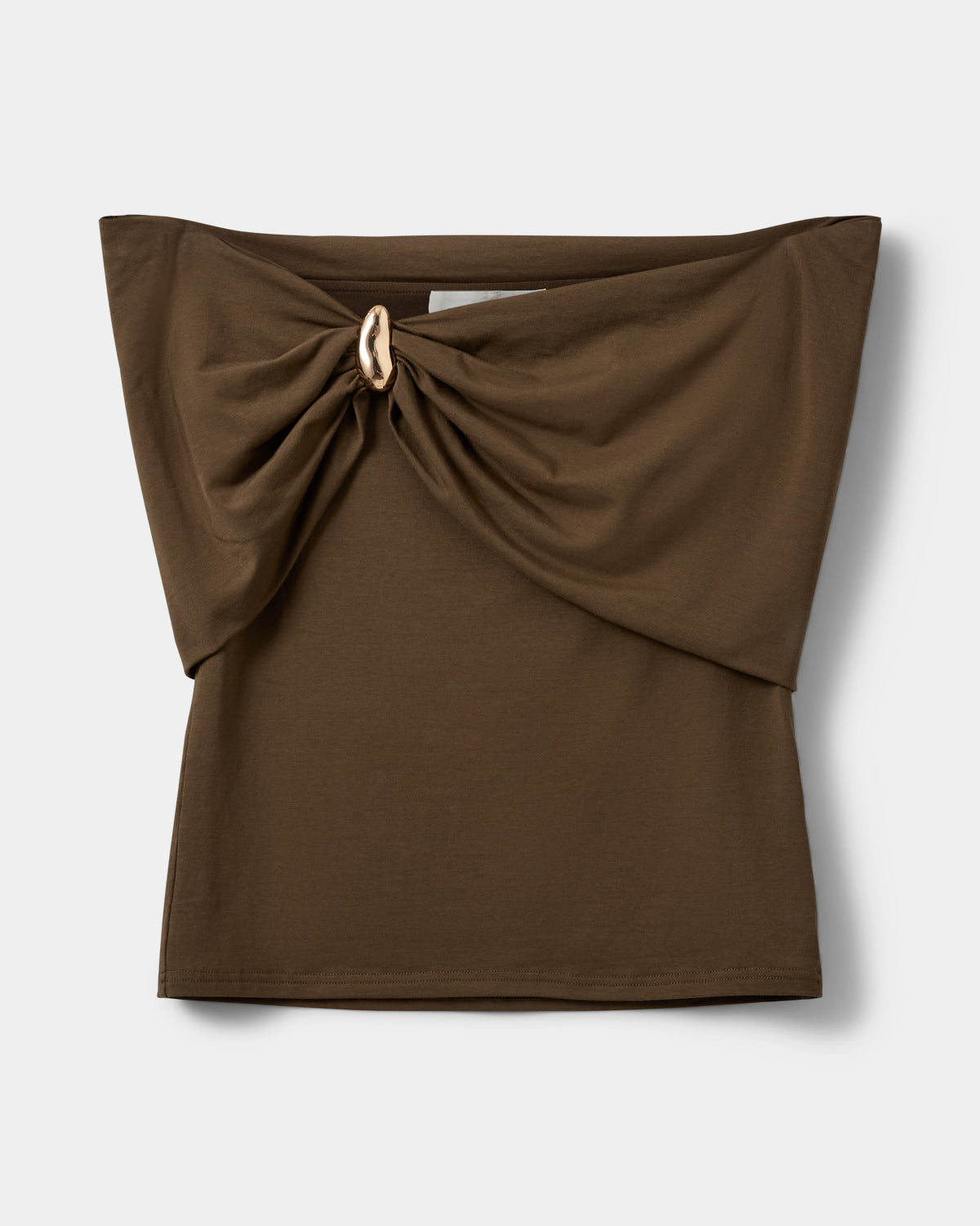 Sofie Schnoor WOMEN SINKASW OFF SHOULDER JERSEY TOP Top 3097 Olive Brown