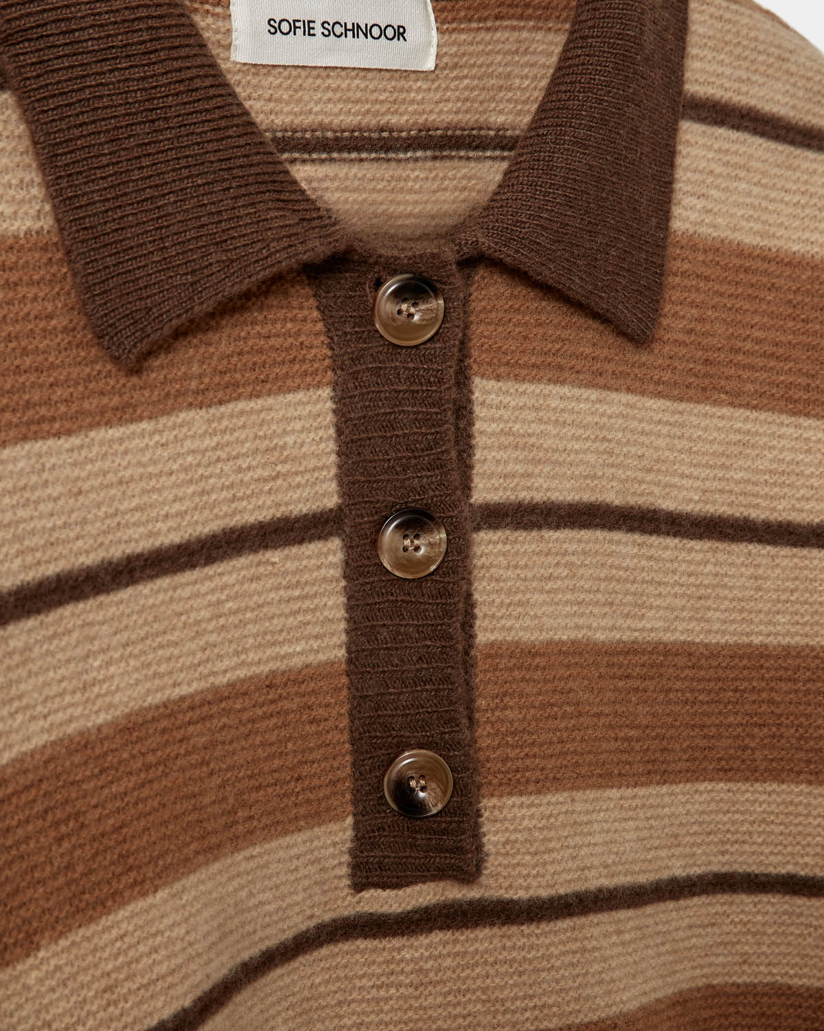 Sofie Schnoor WOMEN STORMASW STRIPET STRIK POLO Cardigan 7071 Brown melange