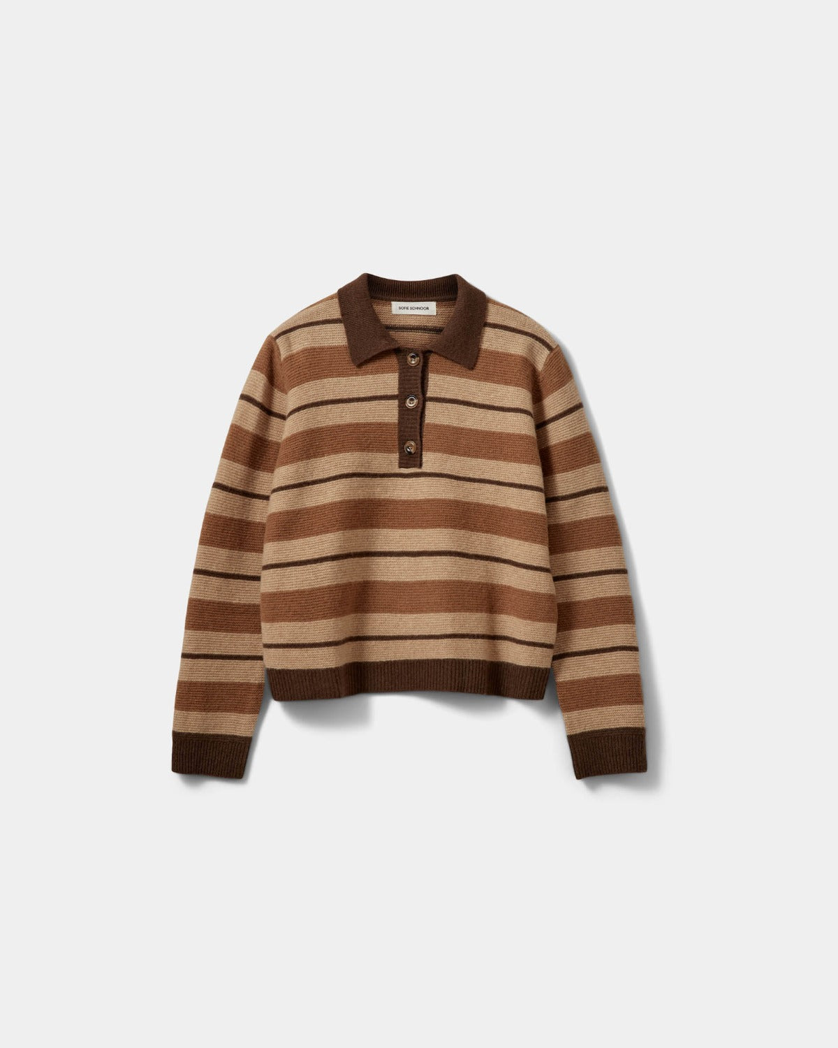 Sofie Schnoor WOMEN STORMASW STRIPET STRIK POLO Cardigan 7071 Brown melange