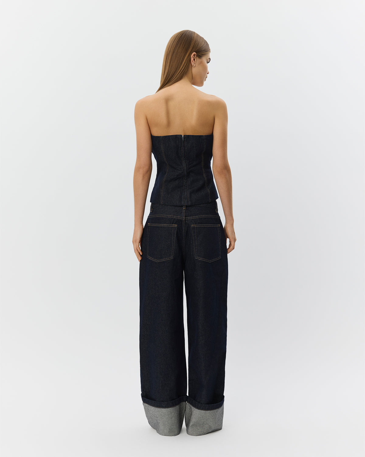 Sofie Schnoor WOMEN TILLESW RÅ DENIM KORSET TOP Top 5090 Dark denim blue