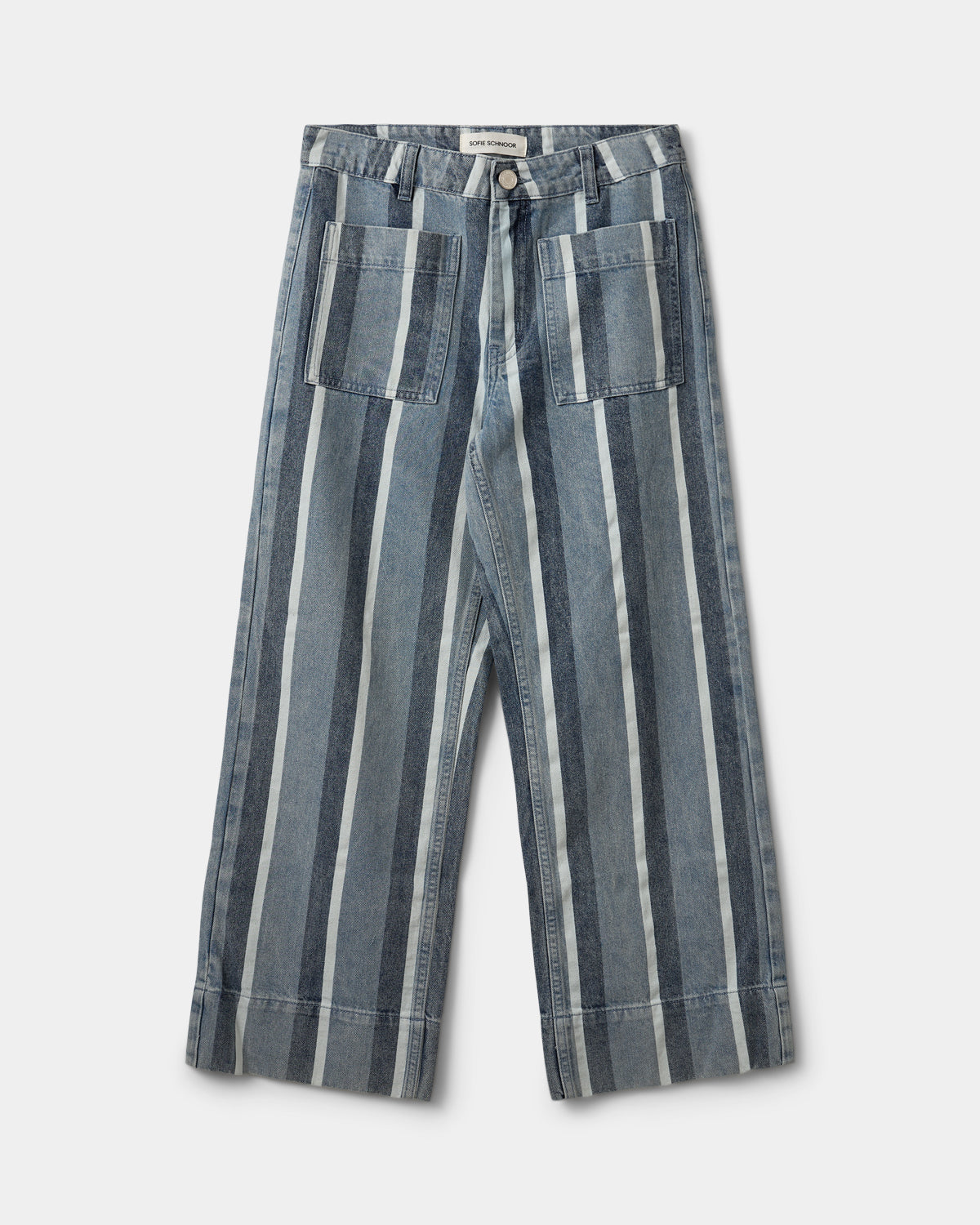 Sofie Schnoor WOMEN TOULOUSESW STRIPET CROPPED JEANS Jeans 5127 Blue&White Denim Stripe