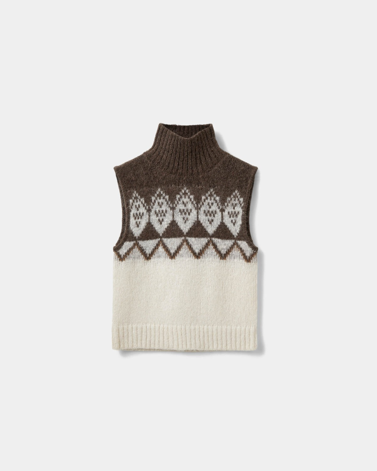 Sofie Schnoor WOMEN VILDASW HØJHALSET STRIK VEST Strik 9144 Off White - Brown