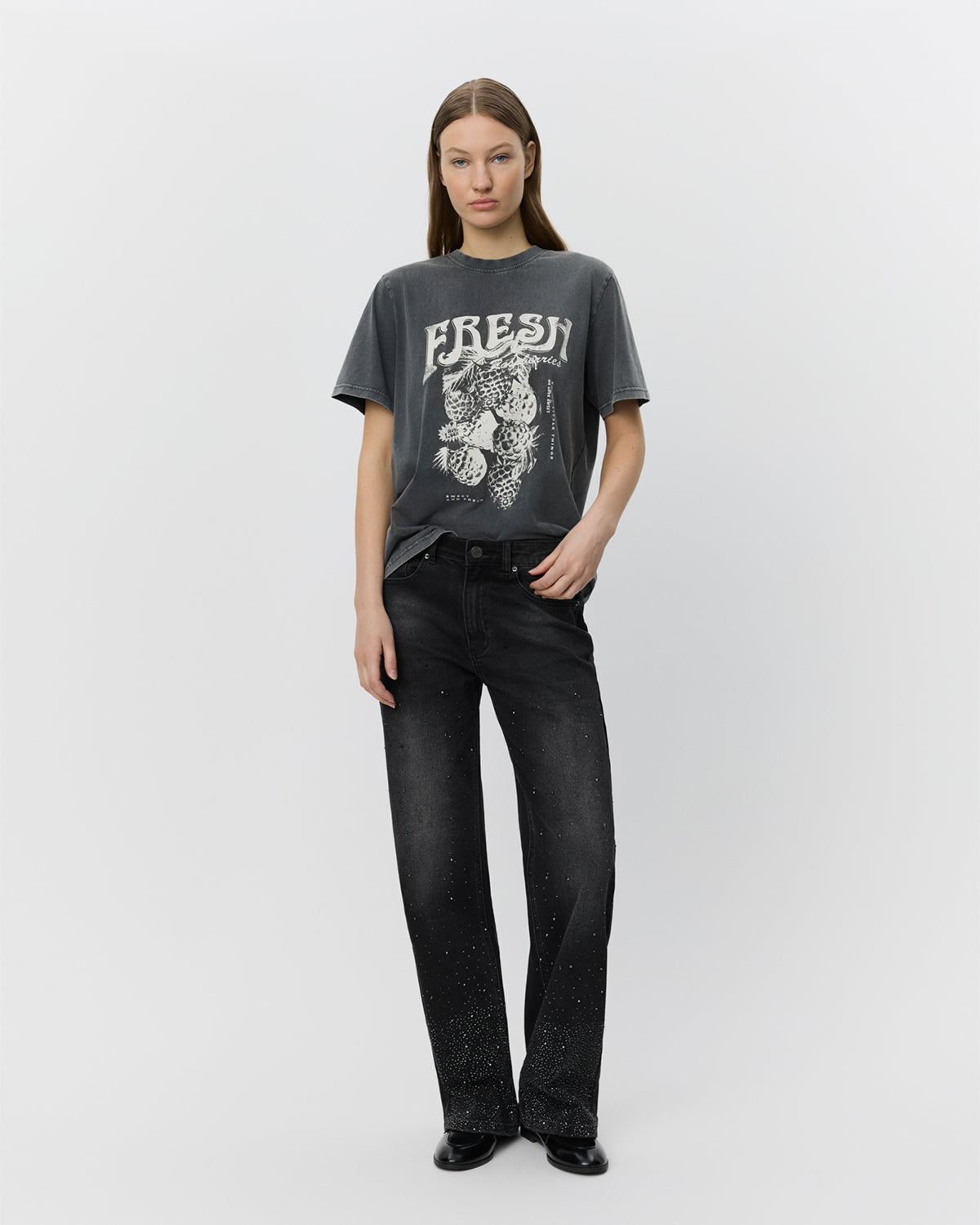 Sofie Schnoor WOMEN ZENASW T-SHIRT T-shirt 1022 Stone washed black