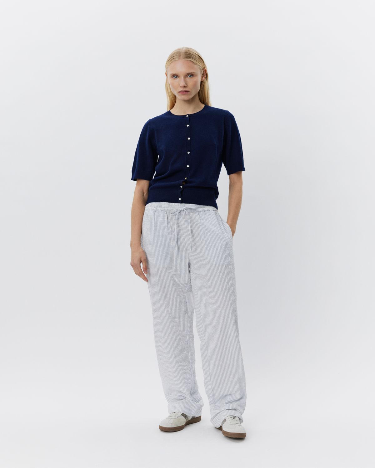 Sofie Schnoor WOMEN ABIGAILESW TROUSERS Trousers 0149 Antique White w Blue