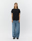 ALEIDSW LINEN MIX T-SHIRT - Black