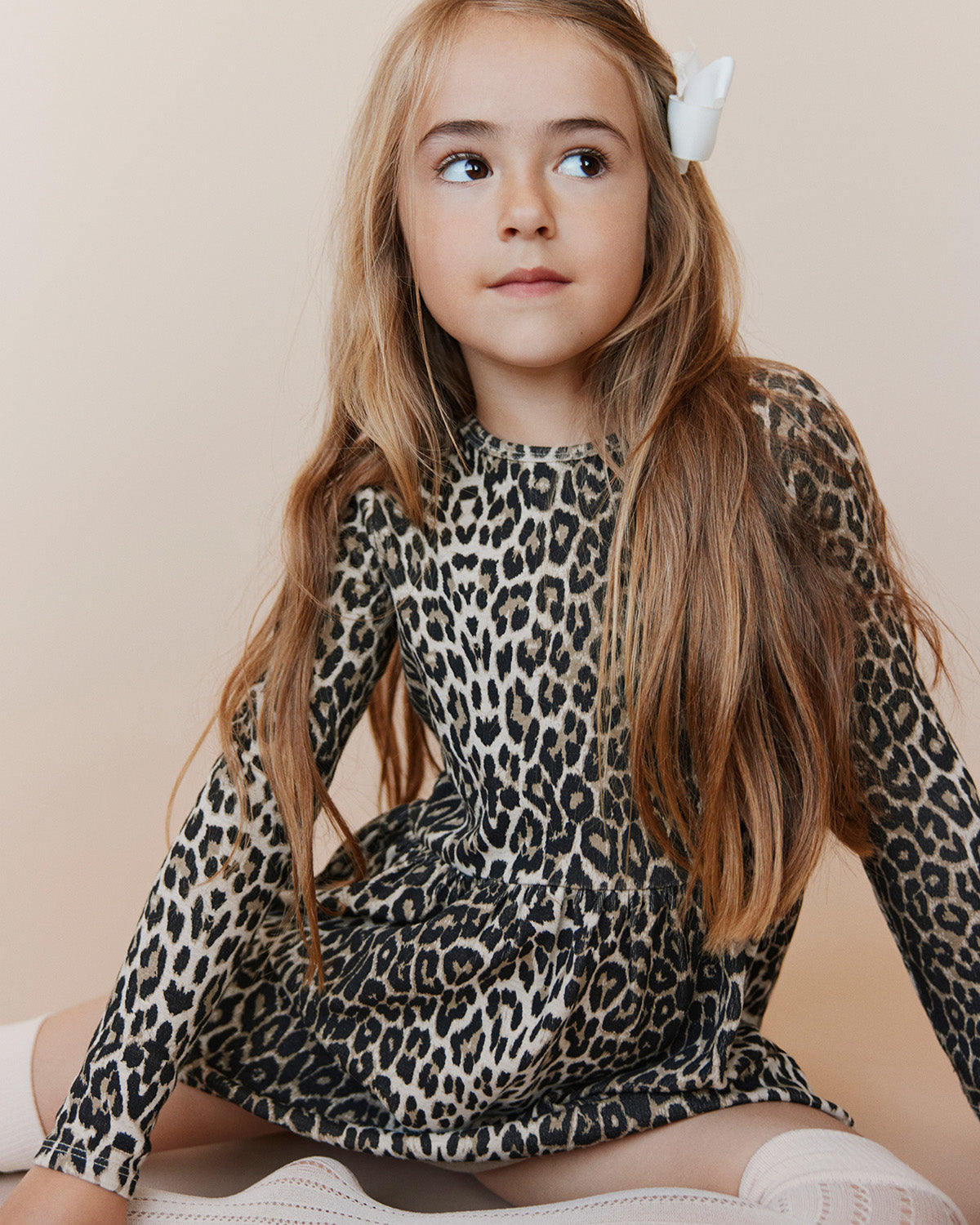 Sofie Schnoor KIDS BERRASK RIB DRESS Dress 9086 Light brown leopard