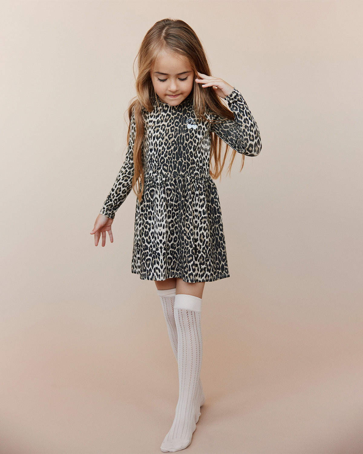 Sofie Schnoor KIDS BERRASK RIB DRESS Dress 9086 Light brown leopard