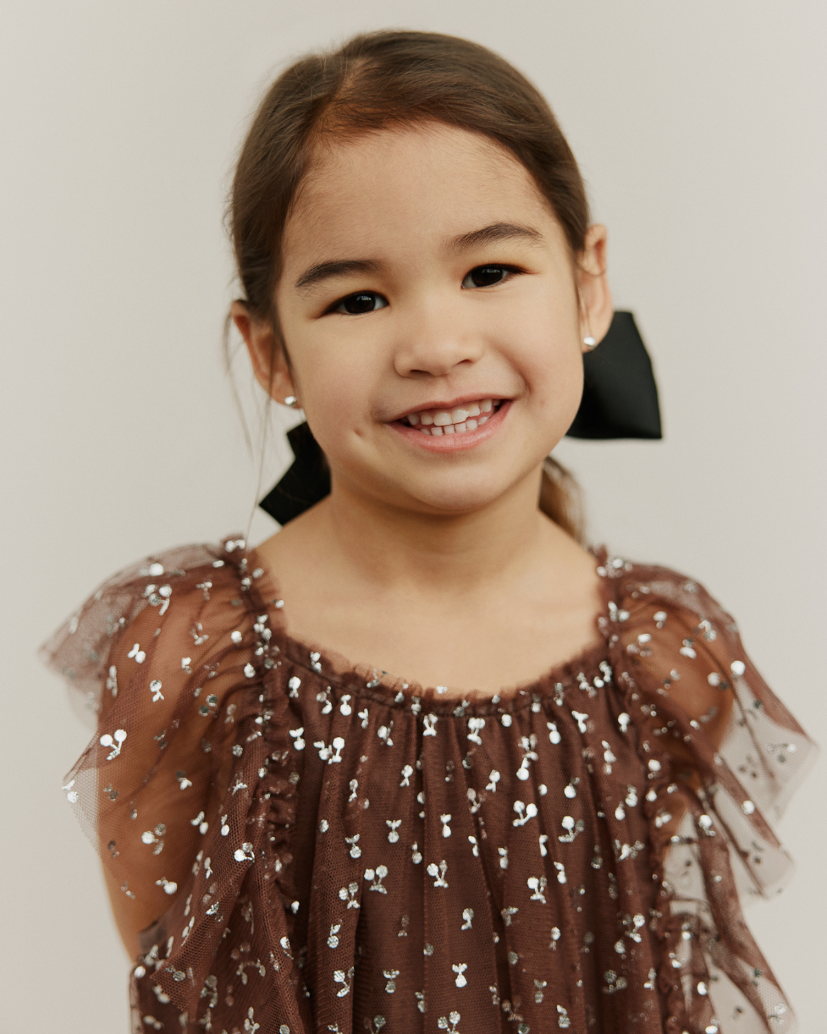 Sofie Schnoor KIDS BLOSSOMSB DRESS Dress 7052 Brown
