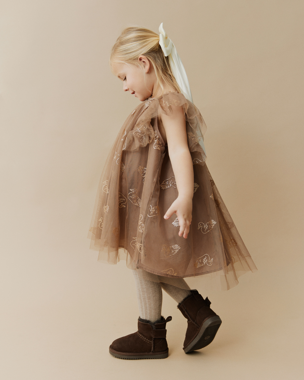 Sofie Schnoor KIDS BLOSSOMSK DRESS Dress 7125 Brown