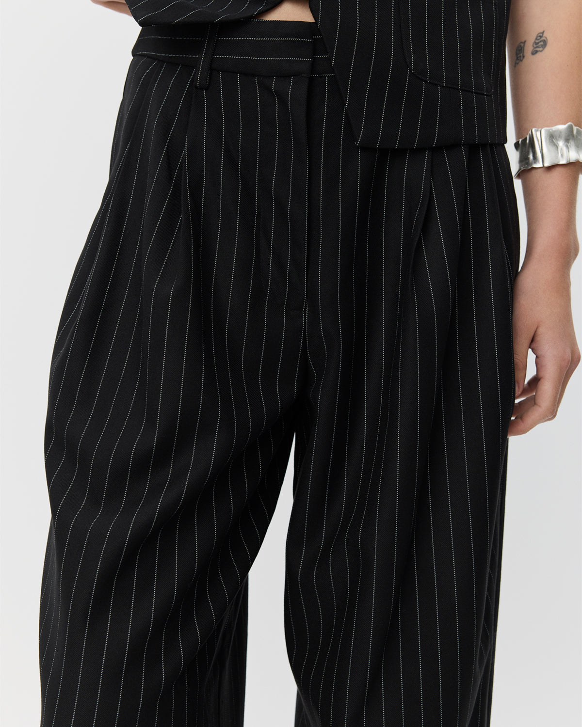 Sofie Schnoor WOMEN CARLOTTASW TROUSERS Trousers 0139 White Black striped