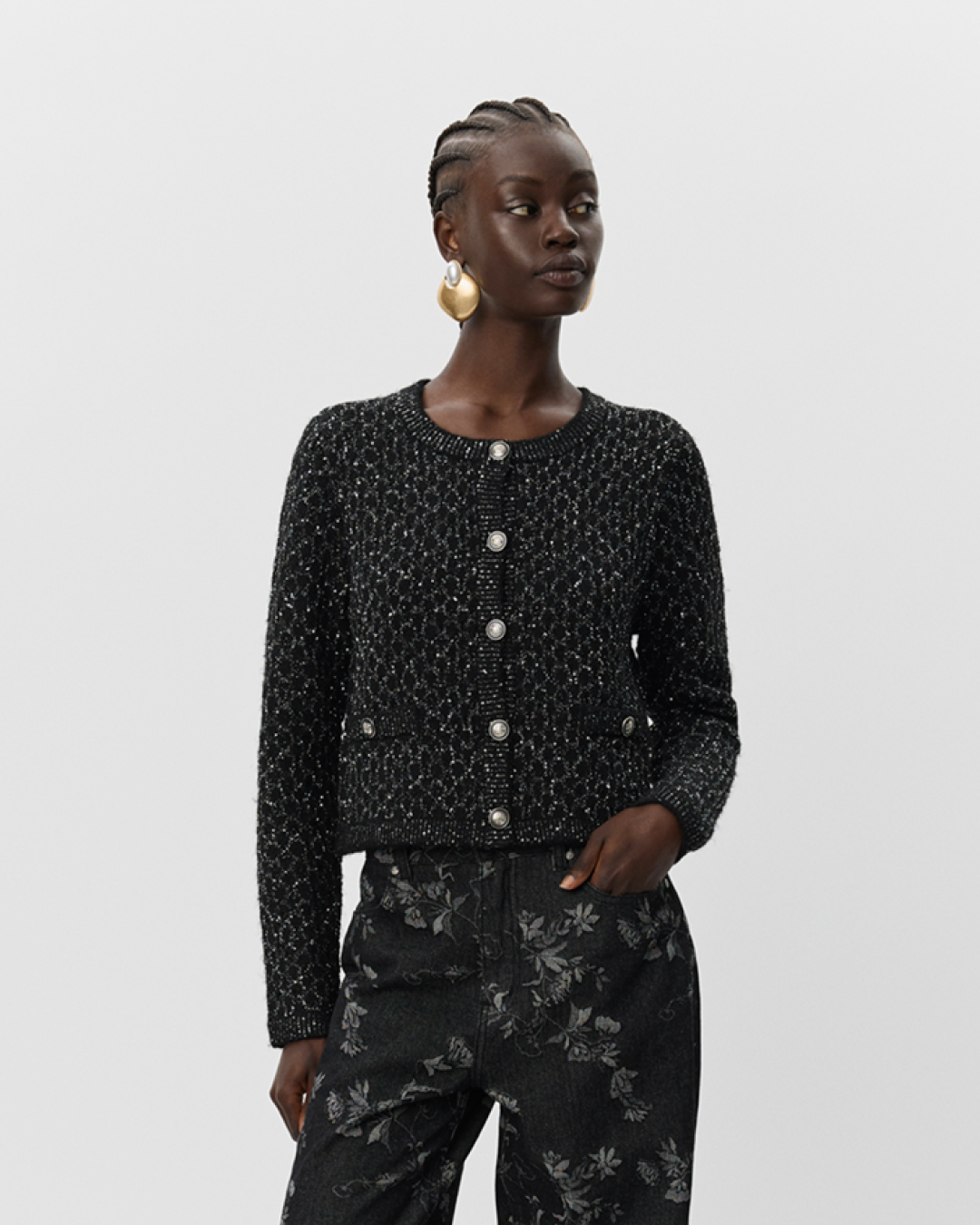 Sofie Schnoor WOMEN CARNETSW CARDIGAN Cardigan 1003 Black glitter