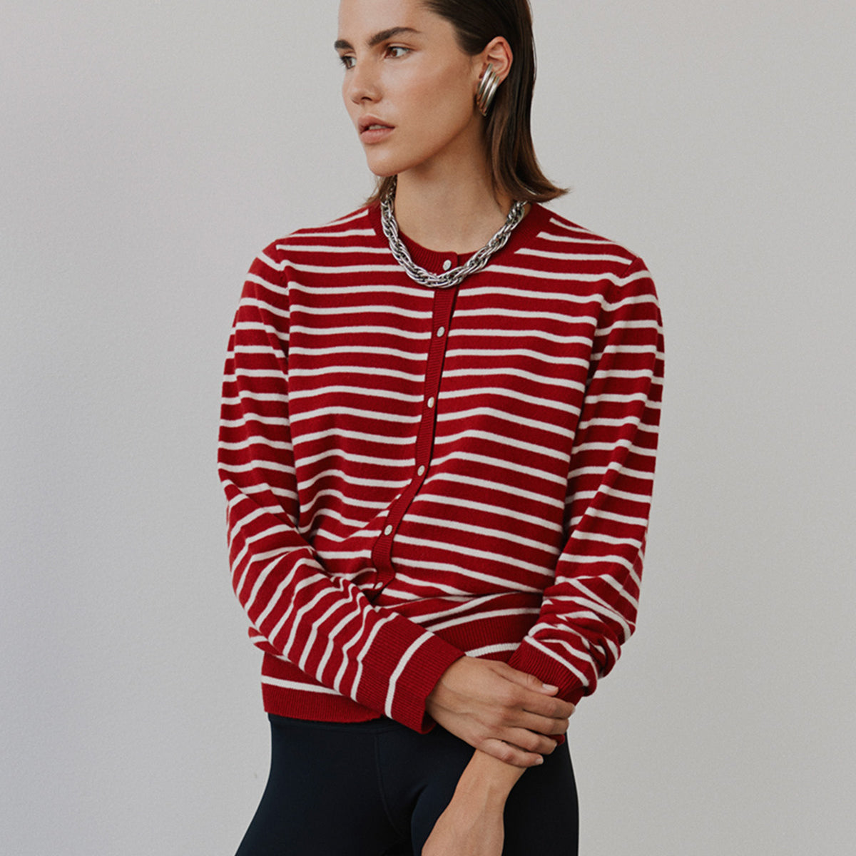 CISSESW STRIPE CARDIGAN Cardigan 4139 Red Striped Sofie Schnoor
