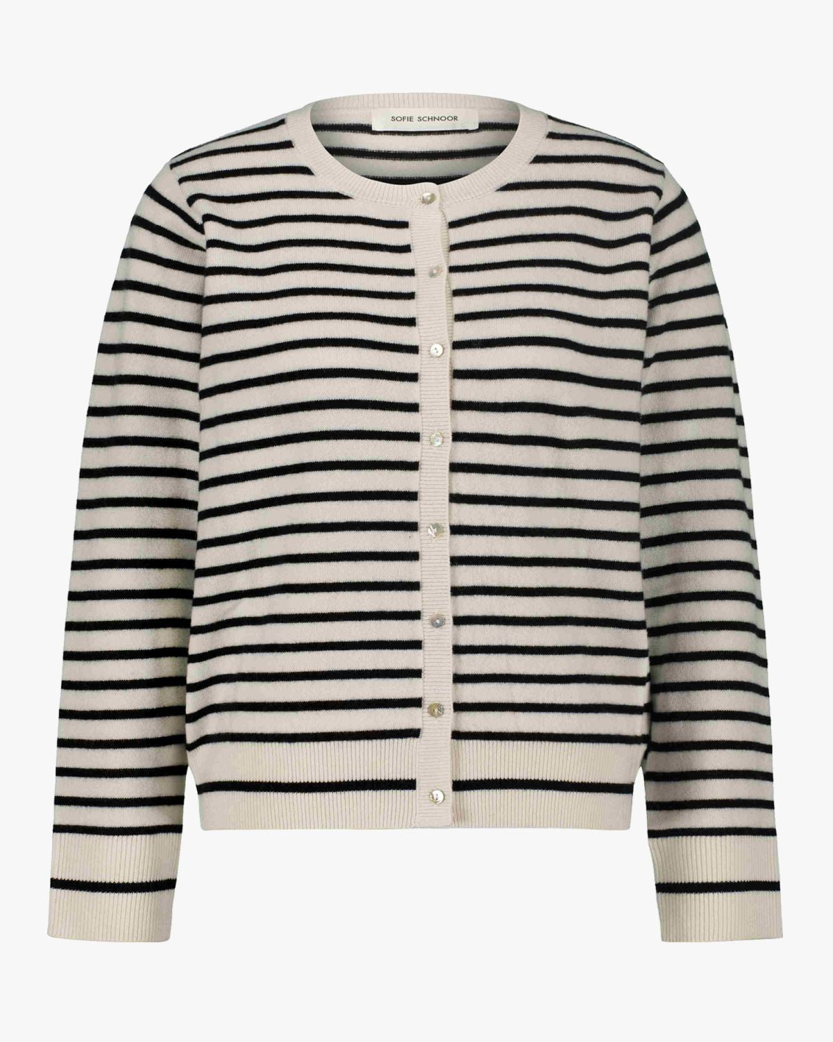 CISSESW STRIPE CARDIGAN Cardigan - 9096 Black Off white | Sofie