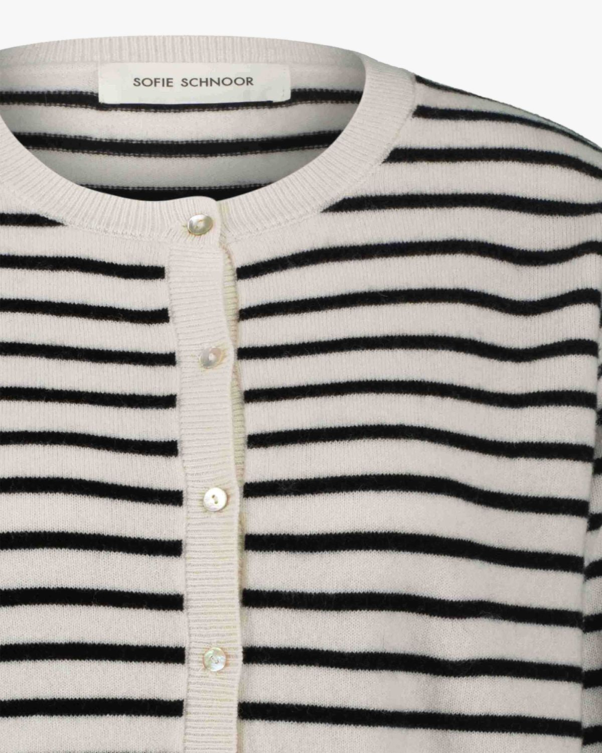 CISSESW STRIPE CARDIGAN Cardigan - 9096 Black Off white | Sofie