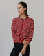 CISSESW STRIPE CARDIGAN - Red Striped