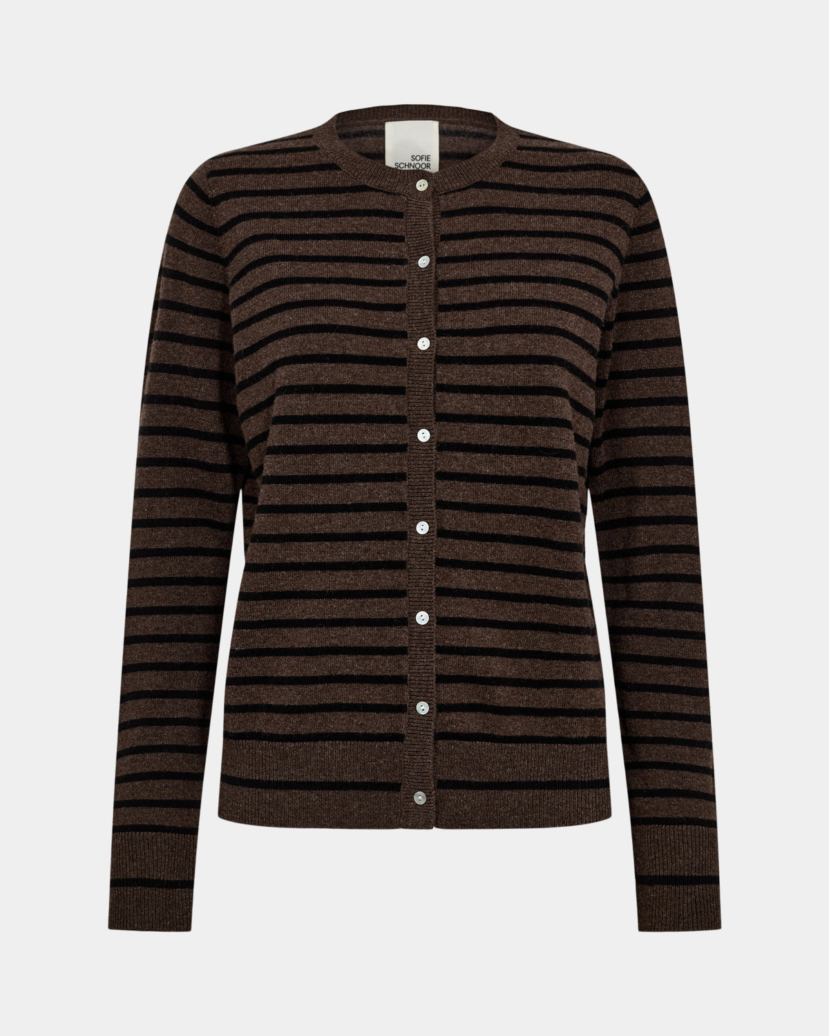 Sofie Schnoor WOMEN CISSESW STRIPE CARDIGAN Cardigan 7141 Dark Brown Black striped