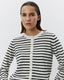 CISSESW STRIPE CARDIGAN - Black Off white