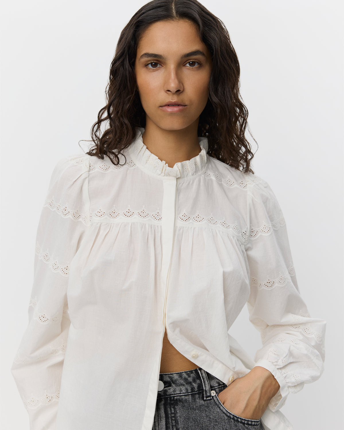 Sofie Schnoor WOMEN DAGMARSW SKJORTE Skjorte 0124 Snow white