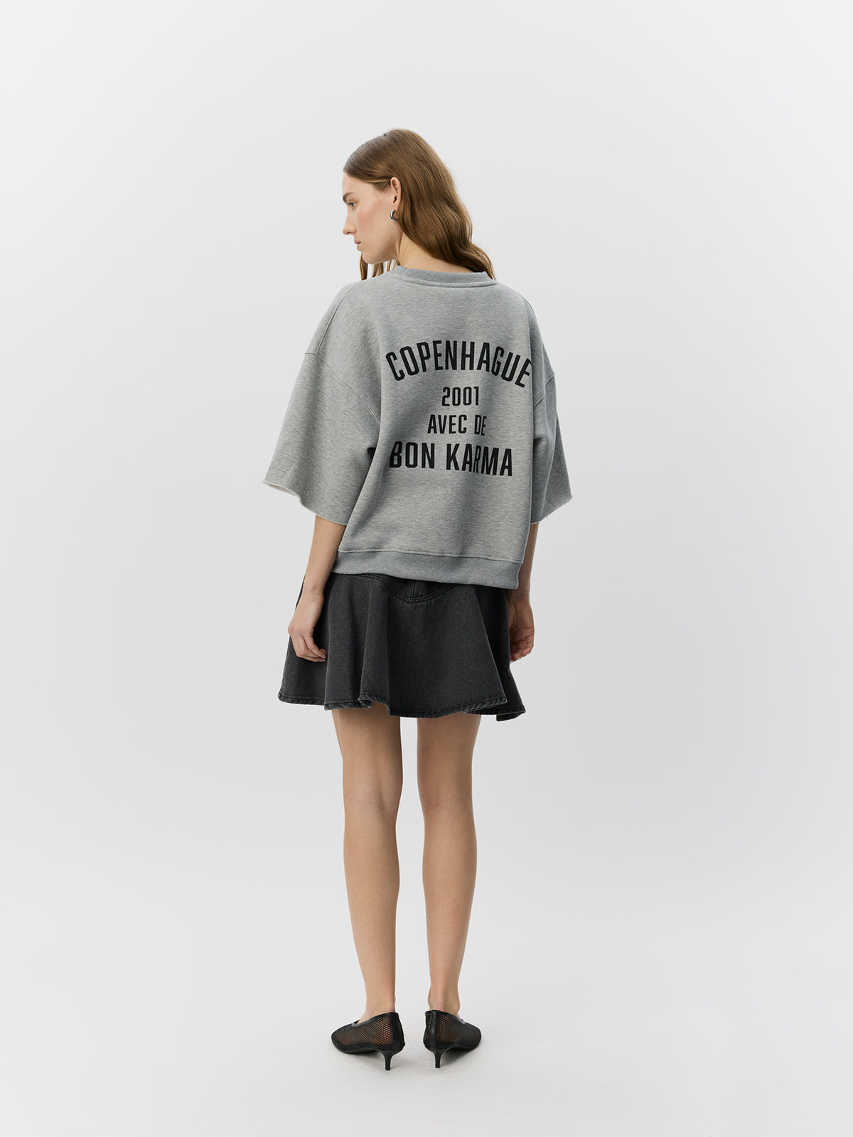 Sofie Schnoor WOMEN ELOISESW KORTÆRMET SWEATSHIRT Sweatshirt 8000 Grey Melange
