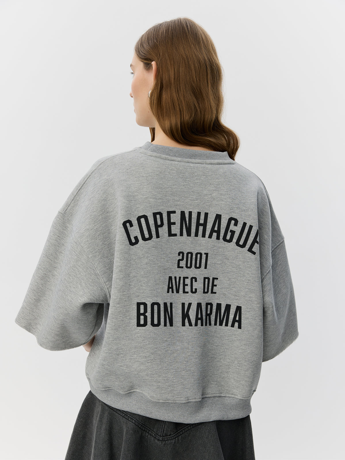 Sofie Schnoor WOMEN ELOISESW KORTÆRMET SWEATSHIRT Sweatshirt 8000 Grey Melange