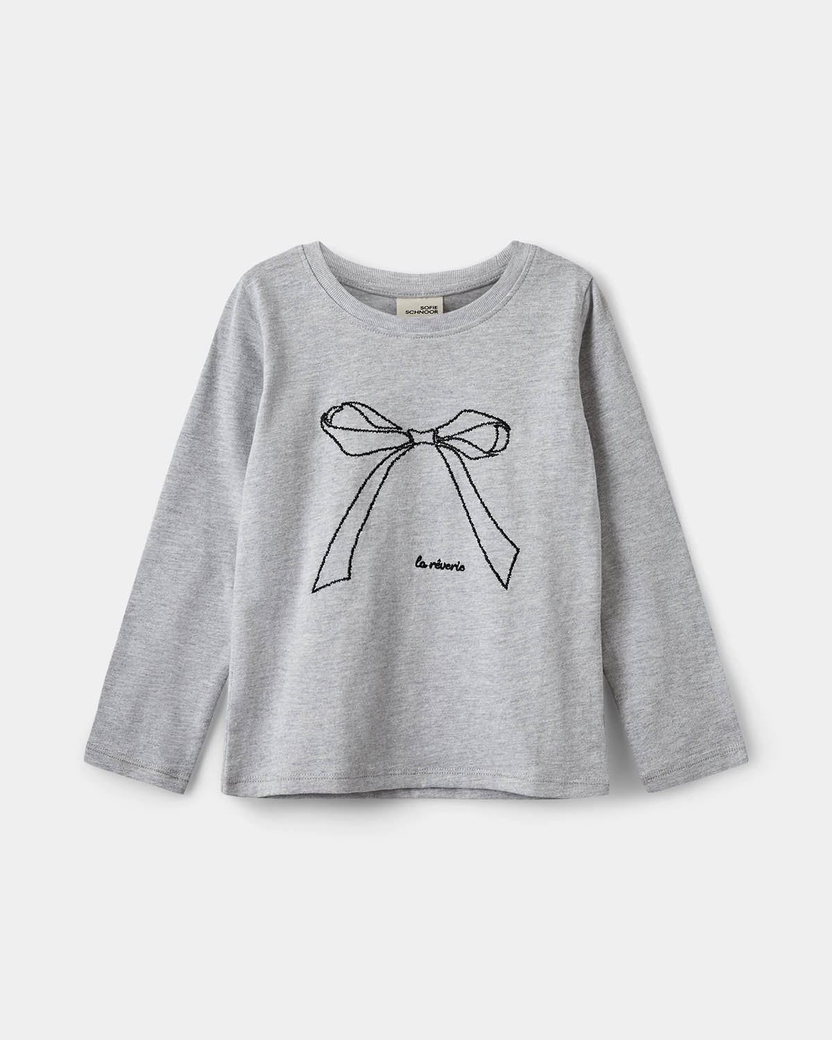 Sofie Schnoor KIDS FLEUR LANGÆRMET T-SHIRT T-shirt lang ærmet 8000 Grey Melange