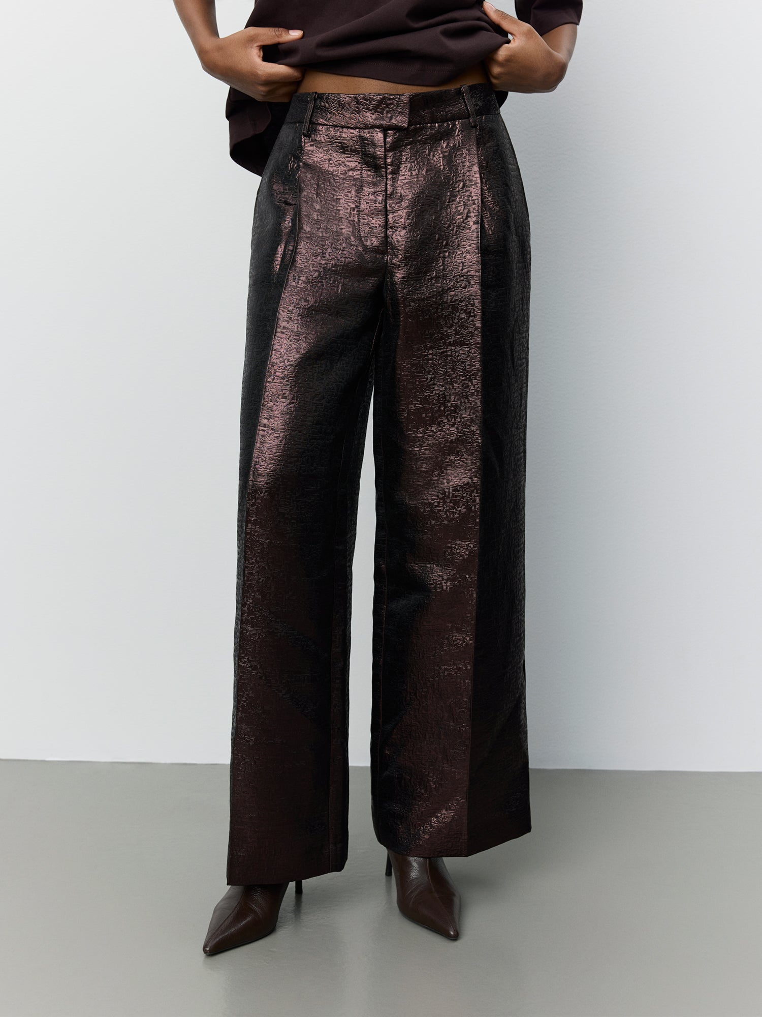 Sofie Schnoor WOMEN HANNESW JACQUARD BUKSER Buks 7168 Dark Plum