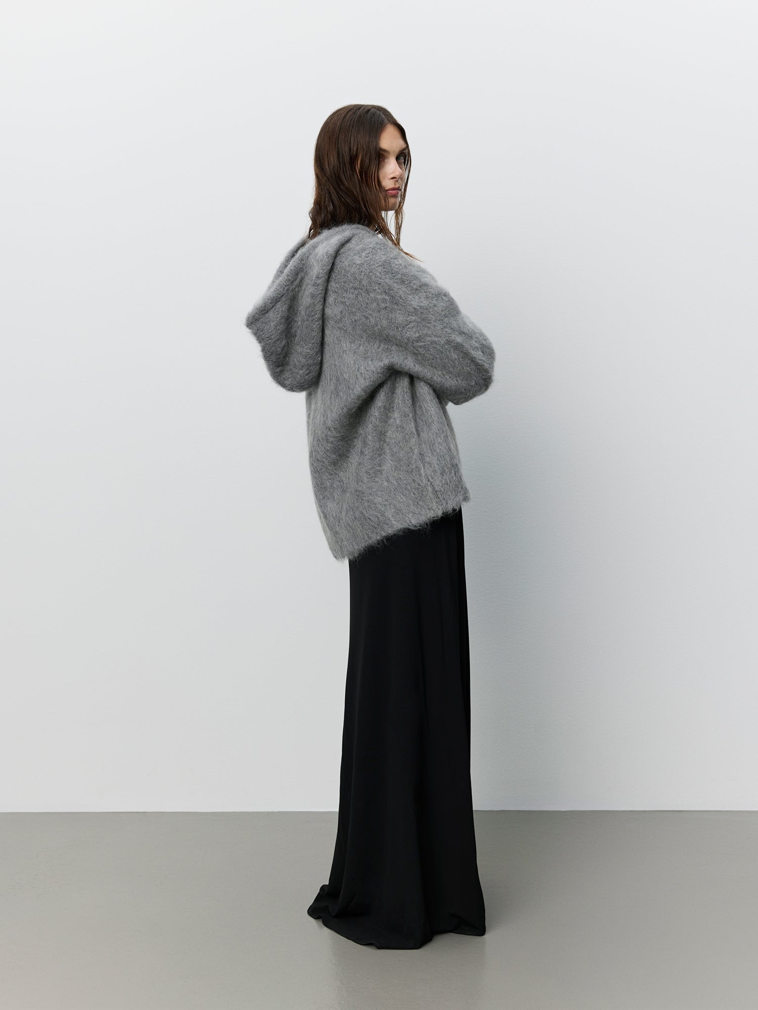 Sofie Schnoor WOMEN ICON 004 - SINASW STRIK HÆTTETRØJE Strik 8014 Light grey melange