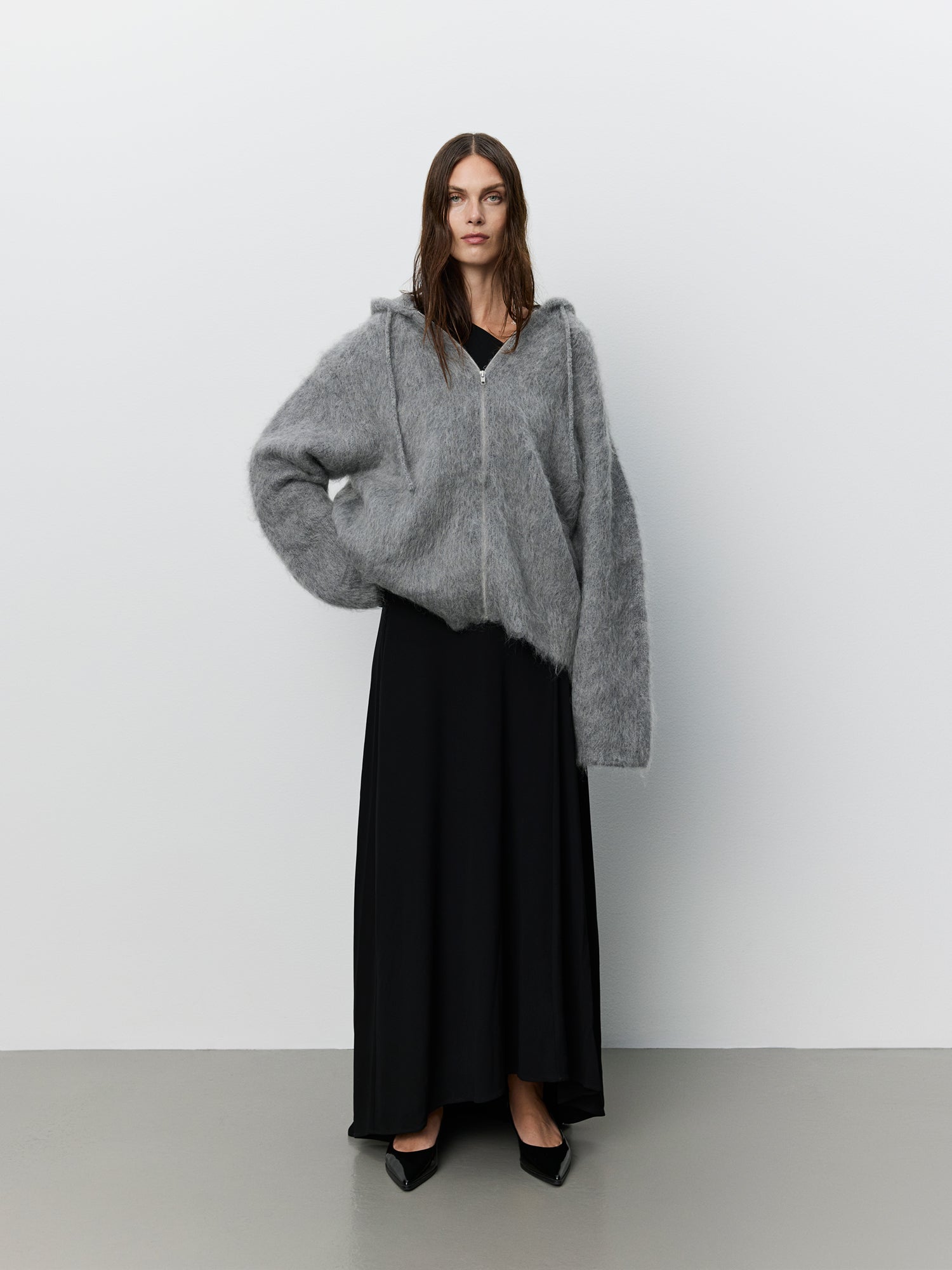 Sofie Schnoor WOMEN ICON 004 - SINASW STRIK HÆTTETRØJE Strik 8014 Light grey melange
